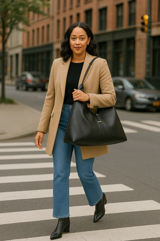 (Pre-order) Triangle Hobo Bag, Black