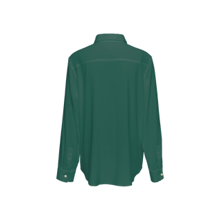 Aventurine (Deep Emerald Green) Women's Sustainable Long Sleeve Button-Down Shirt