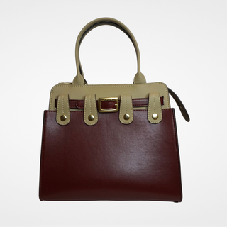 Lavada interchangeable 4 in 1 vegan leather bag in tan and burgundy