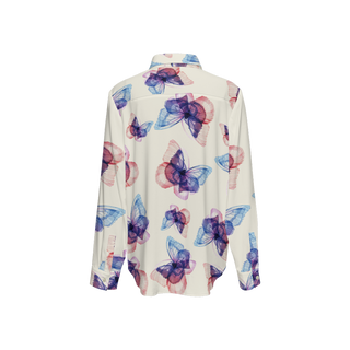 Butterfly Blouse, Women's Sustainable Long Sleeve Button-Down Shirt