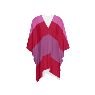 Women's Kimono Silk-like Cover Up Wrap (Raspberry Delight)