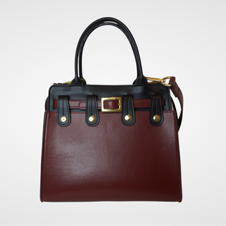 Image of Lavada interchangeable 4 in 1 handbag, shown in black and burgundy