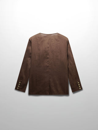 Linen Blazer-Brown-1