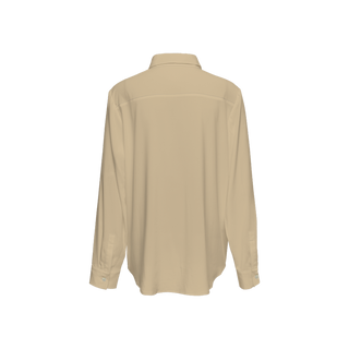 Khaki Women's Sustainable Long Sleeve Button-Down Shirt