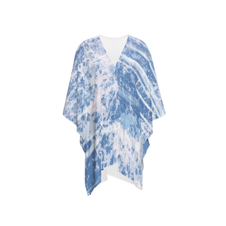 Women's Kimono Silk-like Cover Up Wrap (Blue Wash)