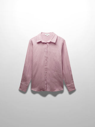 Linen Button Down Blouse-Blush-1