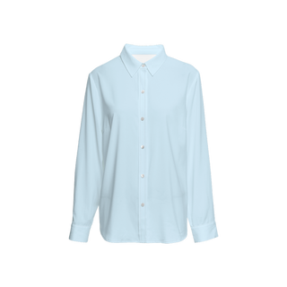 Pale Blue Women's Sustainable Long Sleeve Button-Down Shirt