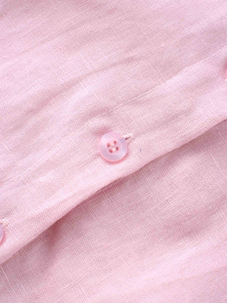 Linen Button Down Blouse-Blush-4