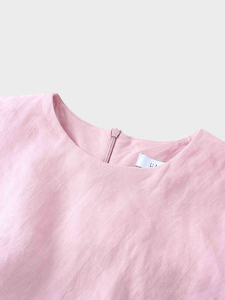 Linen A-Line Slip Dress-Blush-3