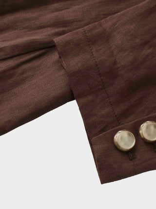 Linen Blazer-Brown-3