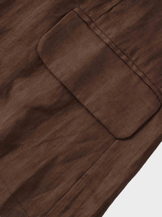 Linen Blazer-Brown-4