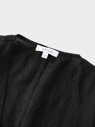 Linen Blazer-Black-2
