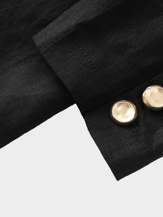 Linen Blazer-Black-4