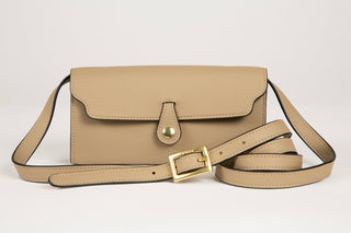 Tan convertible crossbody clutch wallet from Lavada