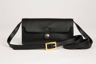 Lavada black convertible clutch wallet with strap