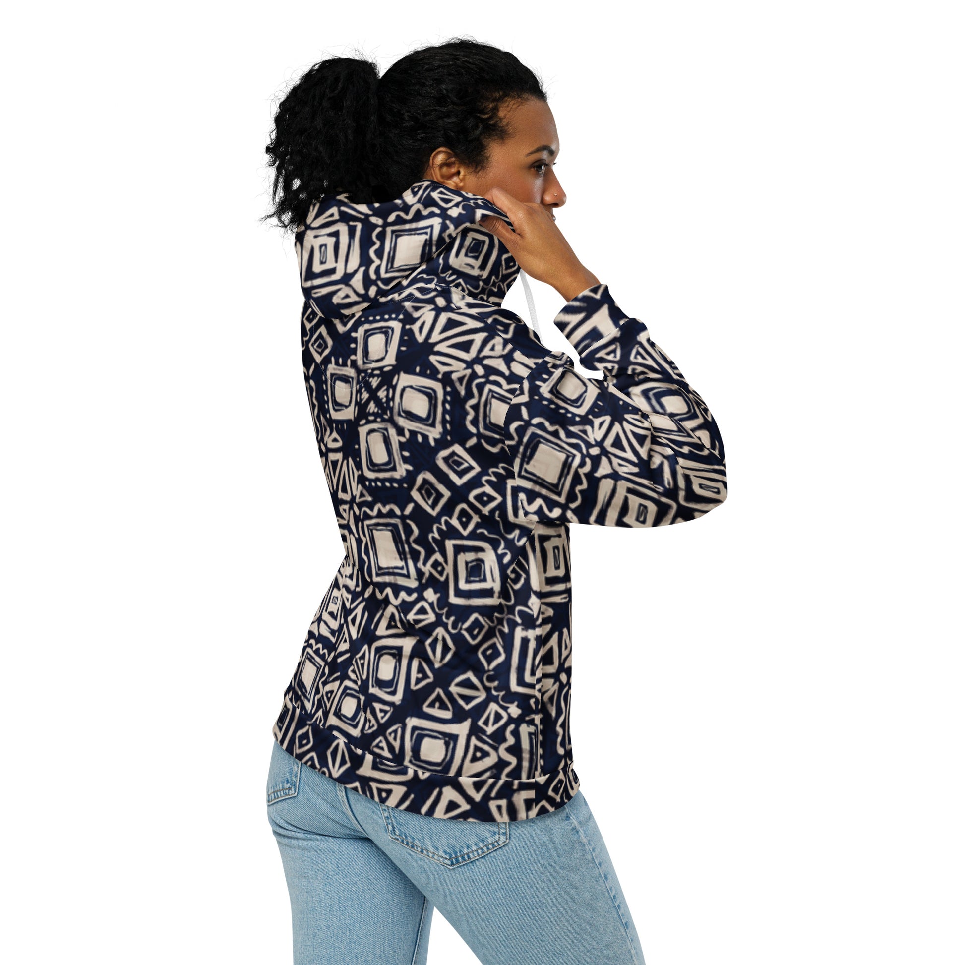 Indigenous Paisley - Green Full Zip Hoodie for Women