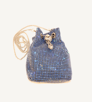 Blue Crystal Bucket Bag