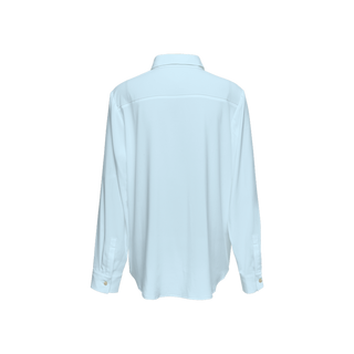 Pale Blue Women's Sustainable Long Sleeve Button-Down Shirt