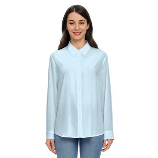 Pale blue women's button down shirt by Lavada