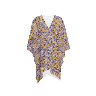 Women's Kimono Silk-like Cover Up Wrap (Purple Haze)