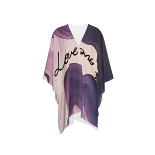 Women's Kimono Silk-like Cover Up Wrap (Purple Vortex)