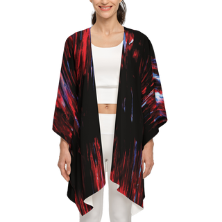 Women's Kimono Silk-like Cover Up Wrap (Vibrant Night)