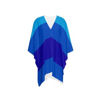 Women's Kimono Silk-like Cover Up Wrap (Blueberry Delight)