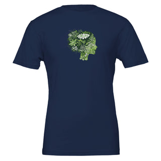 Navy_graphic_tshirt_with_graphic_depicting_silhouette_of_woman_made_of_plants