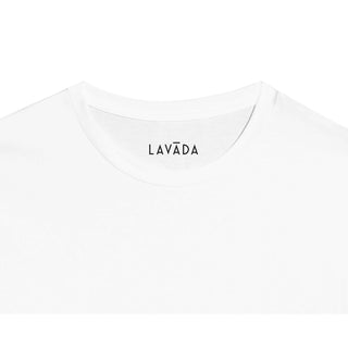 inside collar of 100% white cotton tshirt