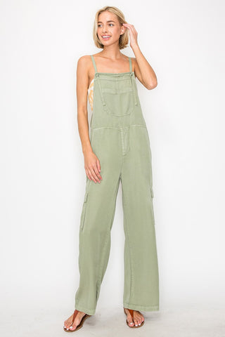 Tencel Wide Leg Overalls