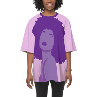 Women’s Oversized Sustainable T-Shirt, Purple Queen on Pink