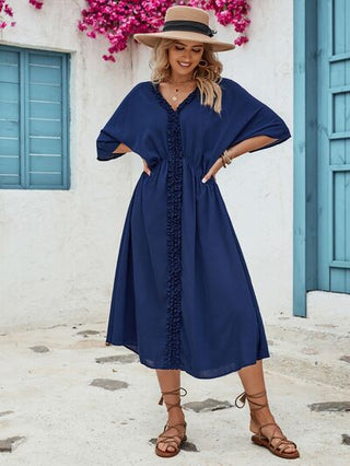 navy blue dress with three quarter sleeves Adrianna Papell Crepe Sheath Dress In Navy Sateen at Nordstrom, Size 16