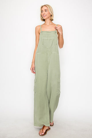 Tencel Wide Leg Overalls