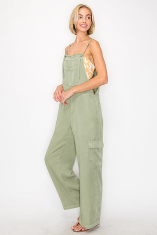 Tencel Wide Leg Overalls