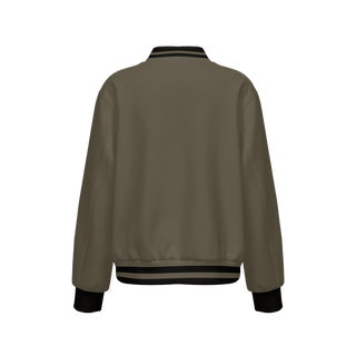 Sustainable Women's Bomber Jacket (Olive Green and Black)